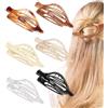 Generic Pinza per capelli piatta, design vintage francese, fermagli per capelli a coccodrillo con scorrimento laterale, clip per capelli ovali a tenuta forte, per donne e ragazze