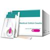 Bolesen Tamponi di cotone medici da 500 conti, tamponi di cotone con bastoncini di legno, tampone di cotone sterile per sgrassare migliore assorbimento dell'acqua tampone di cotone di bambù naturale