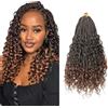 Saisifen 8 Pacchi Boho Dea Box Trecce Capelli All'uncinetto per Le Donne Nere, Pre-ciclo Bohemian Micro Trecce Con Capelli Ricci T30 Sfumature Ramate 10 Pollici(25cm)