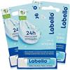 Labello Hydro Care Burrocacao Idratante Balsamo Labbra con Burro di Karité e Oli Naturali Nutrienti SPF 15 Protezione Solare - 3 Stick