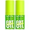 NYX Professional Makeup Gloss Labbra Fat Oil Chillz Gloss Tonalità 19 Kiwi Freezie Colorato Idratante Effetto Ghiaccio Lunga Tenuta 12h con Olio di Squalano Lampone Camemoro - 2 Lucidalabbra