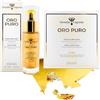 Gioiello Liquido Kit Maschera Viso in Gel con Acido Ialuronico Puro e Oro Colloidale + Foglia Oro 24 KT Certificata (6 Fogli) - Effetto Lifting Istantaneo, Rigenera le Cellule del Viso - 100% Anti-Age -Esfoliante viso