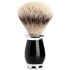 MÜHLE - Pennello da barba - Serie Purist - Argento Tasso Silvertip, formato - pregiata resina nero