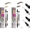 BASTOUR Matita Sopracciglia Microblading, Penna Sopracciglia Effetto Pelo 4D con Due Punte, Penna per Sopracciglia 2 in 1 per Donna, Impermeabile e Anti-Sbavatura, a Lunga Durata