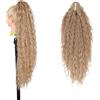 Ser Mulher Extension Coda Di Cavallo ELENA con Pinza Capelli Ricci 70 cm. Aspetto Naturale (K16 Natural Blonde)