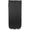 Generic Extension per capelli da donna, con clip, capelli sintetici lunghi e lisci, 80 cm, 5 clip
