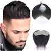 jianjunchaling Parrucca da uomo con capelli lisci, attaccatura frontale a V for, 100% umani Remy, 0,06 mm, pelle ultra sottile in PU Hair Pieces Replacement(16cmx1.8cm)