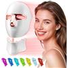 Foxananyn Maschera a LED per la terapia della luce, con luce rossa, ricaricabile USB-C, maschera facciale a LED per la cura della pelle, casa, viaggi e yoga
