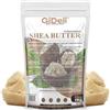 GiDeli burro di karité biologico 1 kg, non raffinato, impastato a mano, grado A, burro di karité africano puro ebano, tutto naturale, balsamo per labbra e corpo dalla consistenza liscia per tutti i