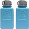 DIWANGQIANG Confezione da 2 flaconi da 200 ml permanenti per solvente ESD | Flacone quadrato antistatico | Dispenser di liquidi in acciaio inox One Touch Press per alcol / smalto per unghie, dispenser struccante,