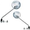 FAR COPPIA SPECCHIETTI RETROVISORI + KIT MONTAGGIO COMPATIBILE CON PIAGGIO VESPA PX 150 CROMATO FAR