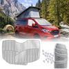 MJS Set di coperture termiche interne per parabrezza e finestrini compatibili con Ford Transit Custom 2023-2026 (3 pezzi) per parabrezza e cabina camper parasole isolamento invernale