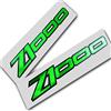 Twisted Melon Kawasaki Z1000 Z 1000, Grafica Adesiva, Verde Fluorescente, Cromato, Confezione da 2