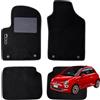 W-Parts Serie 4 TAPPETI - TAPPETINI in Moquette Neri su misura per FIAT 500 dal 2013 Anche Hybrid con battitacco Cucito, Bottoni di Fissaggio e Striscia Antiscivolo (Con Logo Vettura)