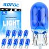 SOFOC-T10 W5W Lampadine alogene per auto DRL Luci di posizione laterali/Freni Luci posteriori Indicatori del cruscotto/Luci interne Luci targa Luci da giardino paesaggistiche 12V 5W blu 10pcs