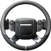 COFIT Coprivolante Auto in Pelle Microfibra Traspirante e Antiscivolo Copri Volante con Marcatura Centrale Copristerzo Rotondo Universale L 39-40.5cm Grigio e Nero