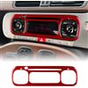 KUNGKIC Per Fiat Panda 2013 2014 2015 2016 2017 2018 2019 Pannello Centrale Condizionatore Auto in Fibra di Carbonio, Griglia di Scarico Aria Decorativa per Interni, Adesivo Accessorio, Regalo (Rosso)