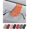 JEJA Porta Occhiali Auto, Pelle Clip per Biglietti da Visita Supporto per Occhiali Sole da Auto, Arancione