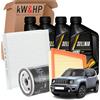 kW&HP KIT TAGLIANDO 3 FILTRI CON OLIO MOTORE ORIGINALE 4LT LITRI ECO2 0W20 COMPATIBILE CON RENEGADE 1.0 T-GDI