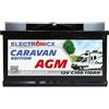 Electronicx AGM Caravan Edition batteria di alimentazione 12V 110Ah / 110 Ah - batteria deep cycle per camper, roulotte, solare, tempo libero, campeggio - senza manutenzione, sigillata 315×175×190 mm