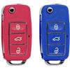 mt key Auto chiave telecomando 1 X gomma 3 tasti Pink + 1 X gomma 3 tasti blu + 2 X Vergine HAA per VW Seat Skoda