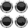 KKGHYYMG 4 coprimozzi per cerchi in lega grigia da 146 mm, 8D0601165K, Compatibile per Audi TT A2 A3 A4 A8 S6 Q5 Q7 RS6, accessori con logo per auto.(Black 146mm)