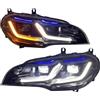 RoOfys Accessori for auto Fari compatibili for BMW X5 E70 2007-2013 Aggiornamento luci di direzione anteriori DRL Gruppo fari Plug And Play(NO AFS_07-10)