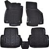 J&J AUTOMOTIVE Tappetini Auto in Gomma su Misura per Skoda Superb 3 2015-2023, Set da 4 Pezzi, Bordo Alto 4 cm, Antiscivolo, Inodore, Colore Nero