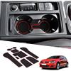 BIXUAN Compatibile con VW Golf 7/7.5 MK7 GTI Variant R GTD GTE 2014 - 2019, tappetini antiscivolo per console centrale, bracciolo, tappetini in gomma, supporto per bevande, tappetino per Golf 7,