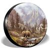 934 Orso Grizzly Copri Ruota di Scorta Vintage Ruota di Scorta Coperture della Carino Copriruota per Auto Universale per Auto SUV Truck 14Inch