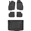 MOTOS Set di tappetini in gomma e tappetini per il bagagliaio per Fiat Punto EVO 2009-2012 Migliorare il comfort di viaggio con tappetino antiscivolo auto 3D- tappetini per tutte le stagioni auto, pro