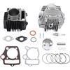 WOOSTAR 52,4mm Cilindro di Grande Diametro e Testata 66mm Valvole Assemblea con Kit Fasce Elastiche Sostituzione per 4 Tempi 110cc Cinese Taotao Coolster Engine ATV Go Kart Dirt Bike