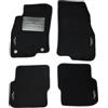 Generico Set di Tappetini Auto in Moquette per Punto Evo, 4 Pezzi, Nero, con Bordino Velcrato Antiscivolo (4 ricami laterali, moquette standard 6 mm)