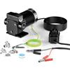 Wiltec Pompa travaso carburante 12 V 75 W, Pompa travaso gasolio/benzina, 14 l/min, 3200 giri/min, con accessori
