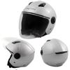 A-Pro Casco Jet Visiera Lunga Scooter Moto Quad Omologato ECE 22 Argento XXL