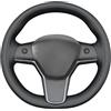 MEWANT Coprivolante Su Misura da Cucire per Tesla Model 3 Tesla Model Y | Volante Pelle Vera Cucita a Mano / Tesla Model 3 2017-2023 / Model Y 2020-2023 / Accessori Tesla Model 3 / Y (Stile 3D)