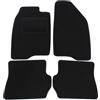 J&J AUTOMOTIVE Tappetini in Tessuto per Ford Fusion 2002-2012, Set da 4 Pezzi Anteriori e Posteriori, di Velluto su Misura, Antiscivolo, Colore Nero
