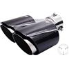 Simoni Racing TRX/117L Terminale di Scarico Universale, Uscita Doppia Tonda disassata a Sinistra 90 x 2 mm, Acciaio in Inox e Carbonio Lucido
