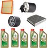 Cormar KIT TAGLIANDO COMPLETO FILTRI + OLIO CASTROL 5W30 COMPATIBILE CON MERCEDES GLA 180 CDI 1.5 80KW 109CV