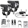 Shkalacar Fendinebbia a LED per Moto, 120W 18000LM 6 modalità di Illuminazione Luci ausiliarie a LED con Kit di Cablaggio e staffe di Montaggio compatibili con Trattore Camion ATV UTV SUV Barca