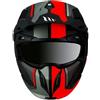 MT HELMETS Casco Trial MT Streetfighter SV Twin C5 Nero Opaco-Rosso M, Visiera Trasparente Trasformabile con Mentoniera Rimovibile (Libro con Specchio Aggiuntivo) (ECE 22.06)