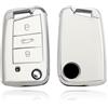 Z.MYUKI 【4 colori】Z.MYUKI TCross Cover Chiave con Portachiavi per VW T-Cross 2018-2023 2024 Accessori Key Cover (Bianco)