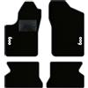 QUEMAR Kit Tappetini Auto per Fiat 600 1998-2010, Bordo Antracite, 2 Ricami