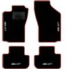 QUEMAR Tappetini Auto per Alfa Romeo GT, Bordo Rosso, 4 Ricami | 2003-2010 / Kit Tappeti Moquette e Gomma su Misura / Set 2 Anteriori + 2 Posteriori / Ricami e Colori Personalizzati