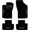 QUEMAR Tappetini Auto per Alfa Romeo 147, Bordo Blu, 4 Ricami | 2000-2012 / Kit Tappeti Moquette e Gomma su Misura / Set 2 Anteriori + 2 Posteriori / Ricami e Colori Personalizzati