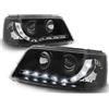 V-MAXZONE PARTS Fari LED NERI compatibili con VW TRANSPORTER T5 2003 2004 2005 2006 2007 2008 2009 VR-2319 Luci anteriori per auto Lampade per auto Fari per auto Pilota e Passeggero Set di assemblaggio fari