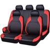 MAXZIZ Coprisedili Auto per Dacia Duster (HS) 2011-2016, Pelle Impermeabile Set Completo Copri-Sedile Fodere Anteriori e Posteriori Copri Sedili Traspirante Auto Set Coprisedili,Red/A