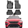 Rizline Tappetini in gomma 3D per Seat ATECA su misura con bordo alto circa 5 cm
