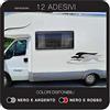 kamiustore Adesivo Laika Ecovip Classic per Camper in Vinile per Esterni - Kit 12 Adesivi componibili (Nero/Argento)