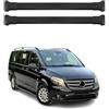 OMAC Portapacchi base compatibile con Mercedes Vito W447 2014-2025 in alluminio 75kg Nero 2 pezzi Barra aperta per portabiciclette, scatole da tetto, portasci con chiusura